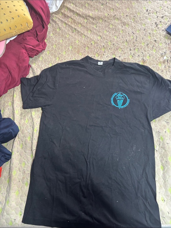 Other - Black Short-Sleeve Crew T-Shirt with Teal Chest Graphic